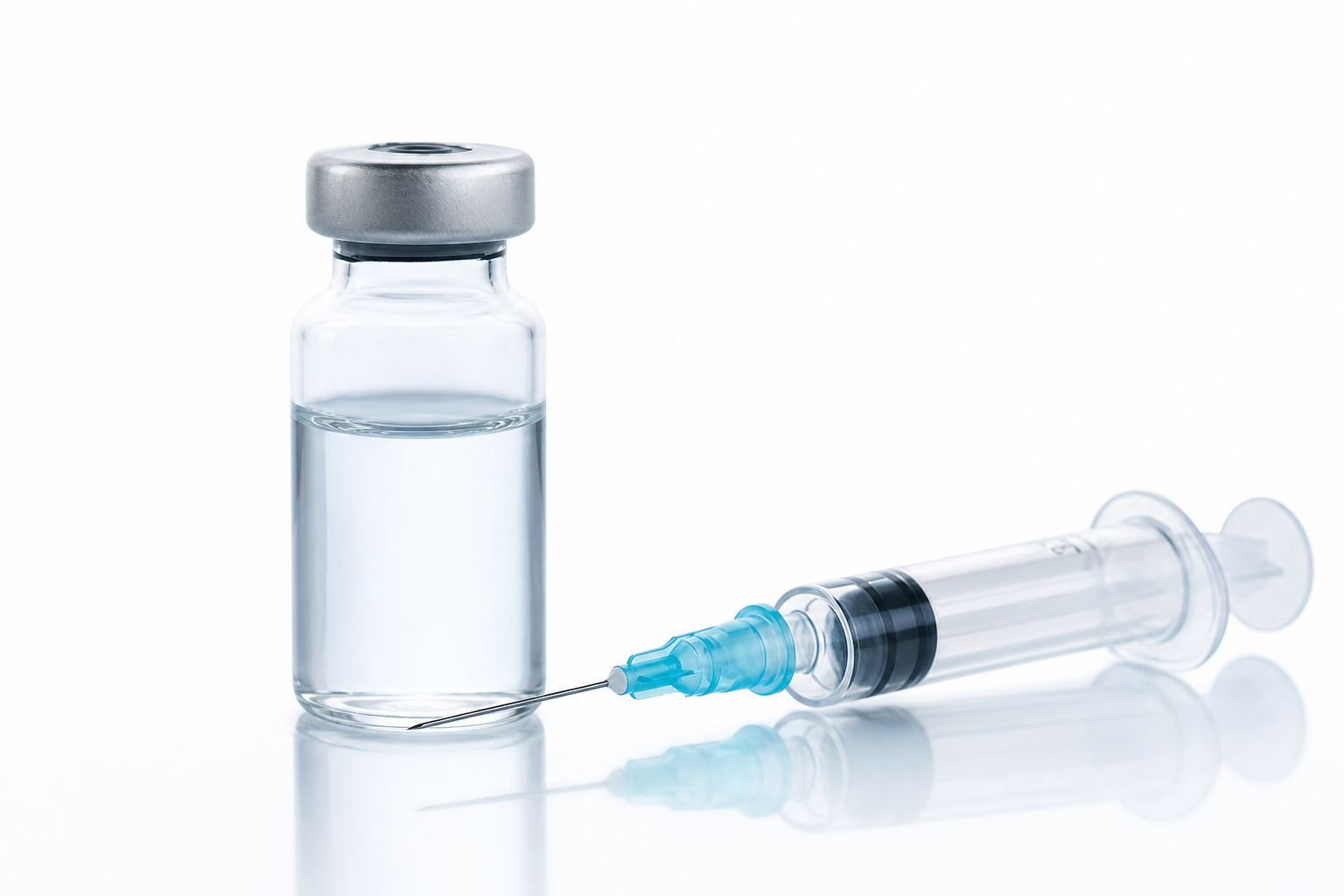Injection vial and syringe
